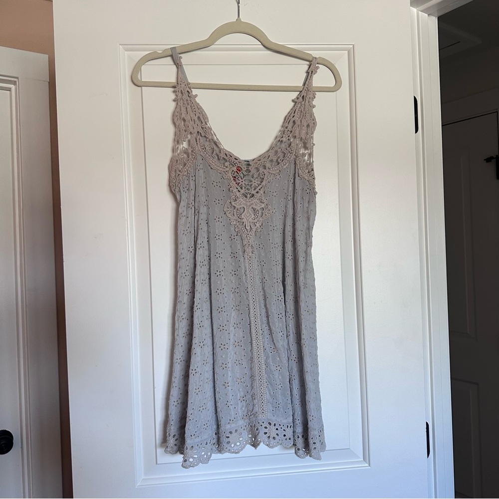Johnny Was Lace Trim Eyelet Dress, S